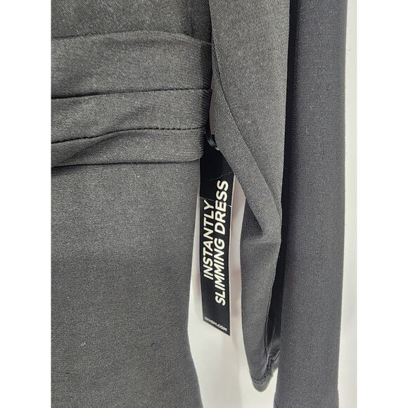 White House Black Market Black Midi Bodycon Dress Women's Size 10 - Picture 6 of 10